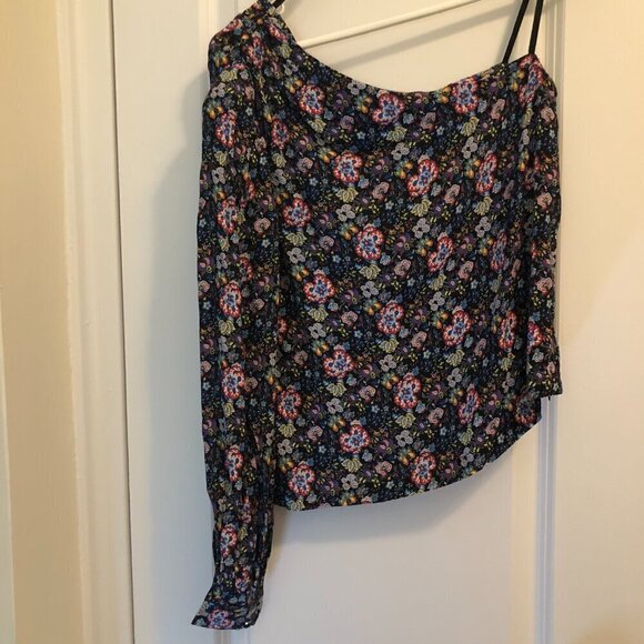 FRAME Floral Print One Shoulder Top Size S EUC - Picture 3 of 13